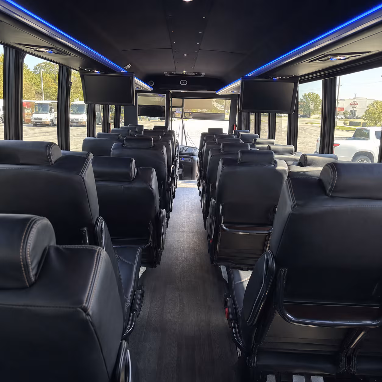 pullman 28 passenger minibus inside