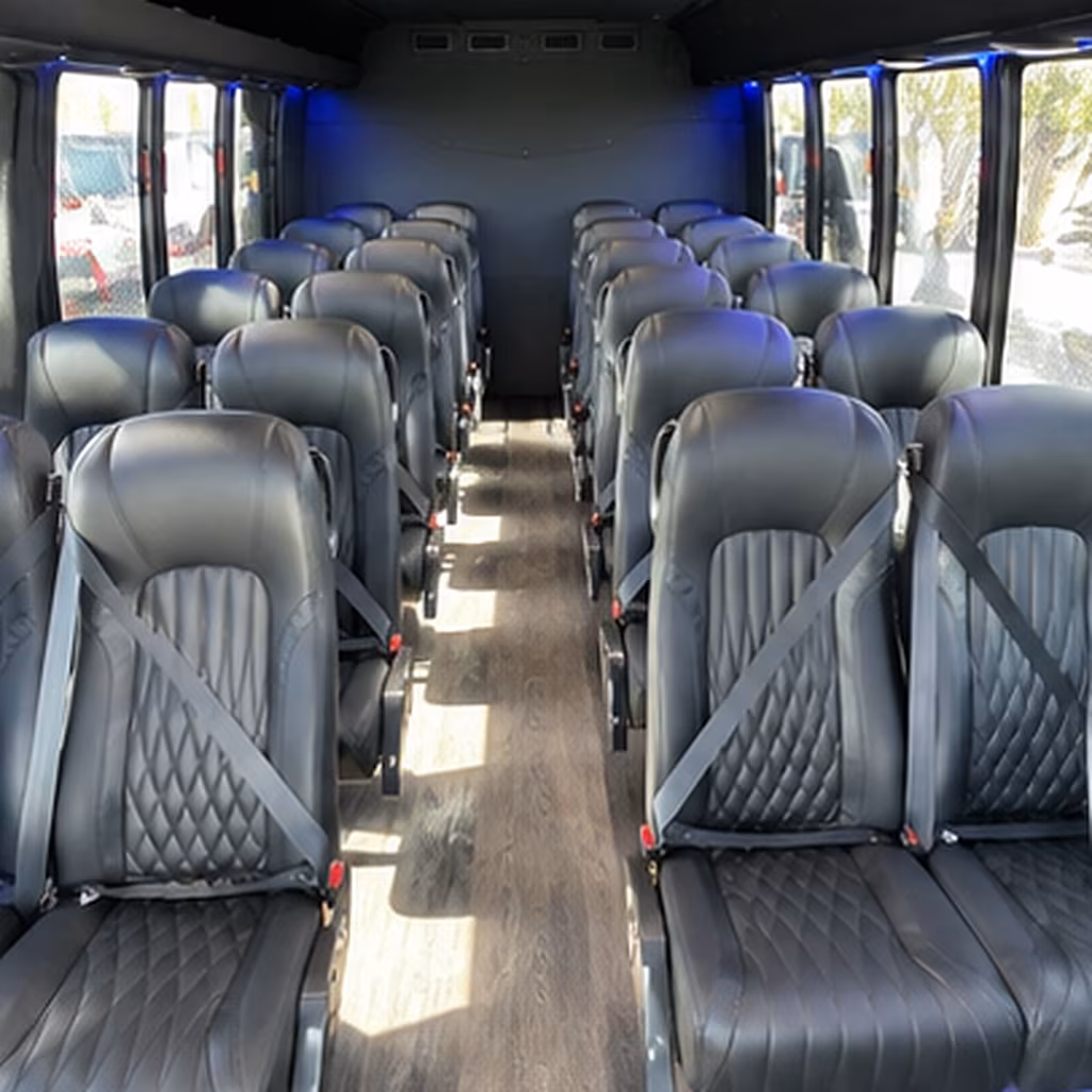 pullman 30 passenger minibus interior