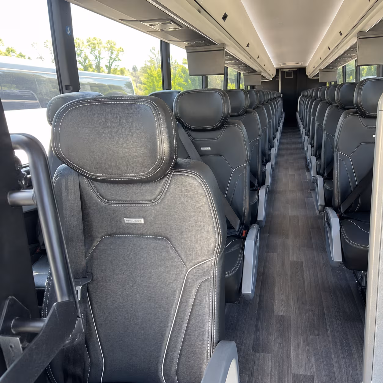 pullman 56 passenger charter bus interior