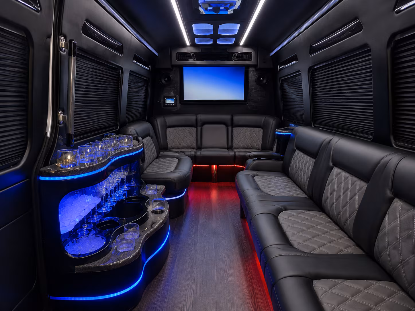 pullman wedding transportation onboard seating